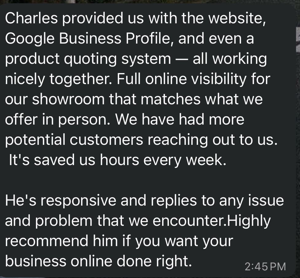 Client testimonial