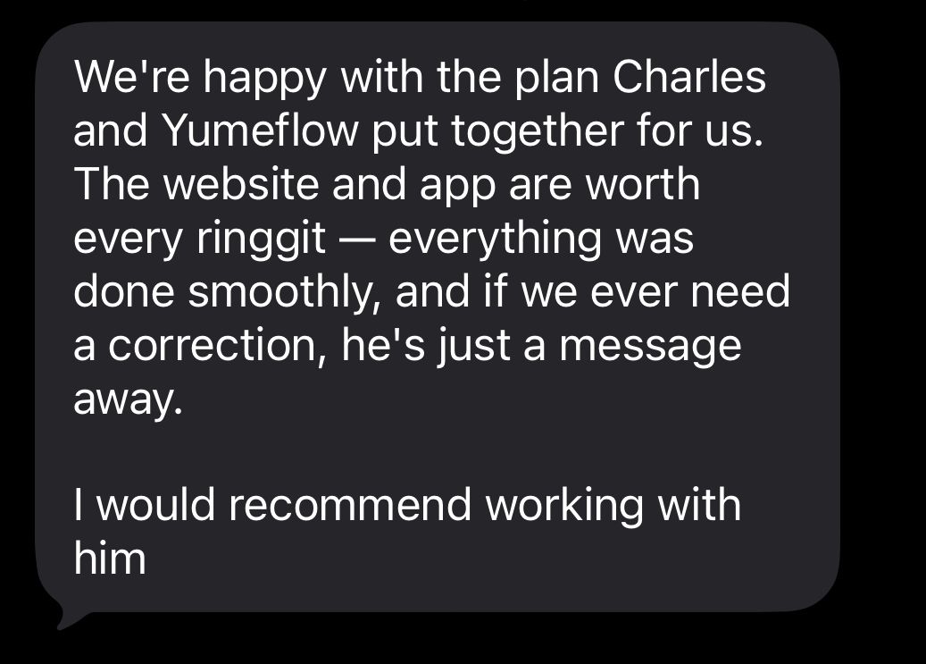 Client testimonial